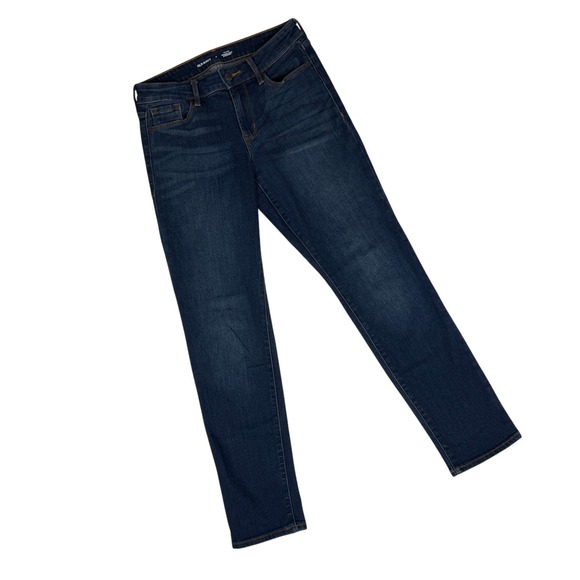 Old Navy Denim - Old Navy Jeans Womens 4 Mid Rise Power Slim‎ Straight Dark Wash Stretch 29x29